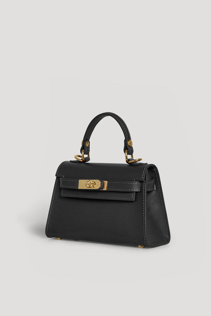 Lina Mini – Genuine Leather Bag, Black