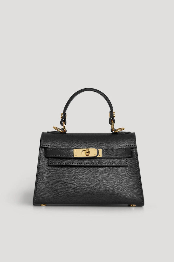 Lina Mini – Genuine Leather Bag, Black