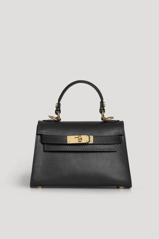 Lina Mini – Genuine Leather Bag, Black