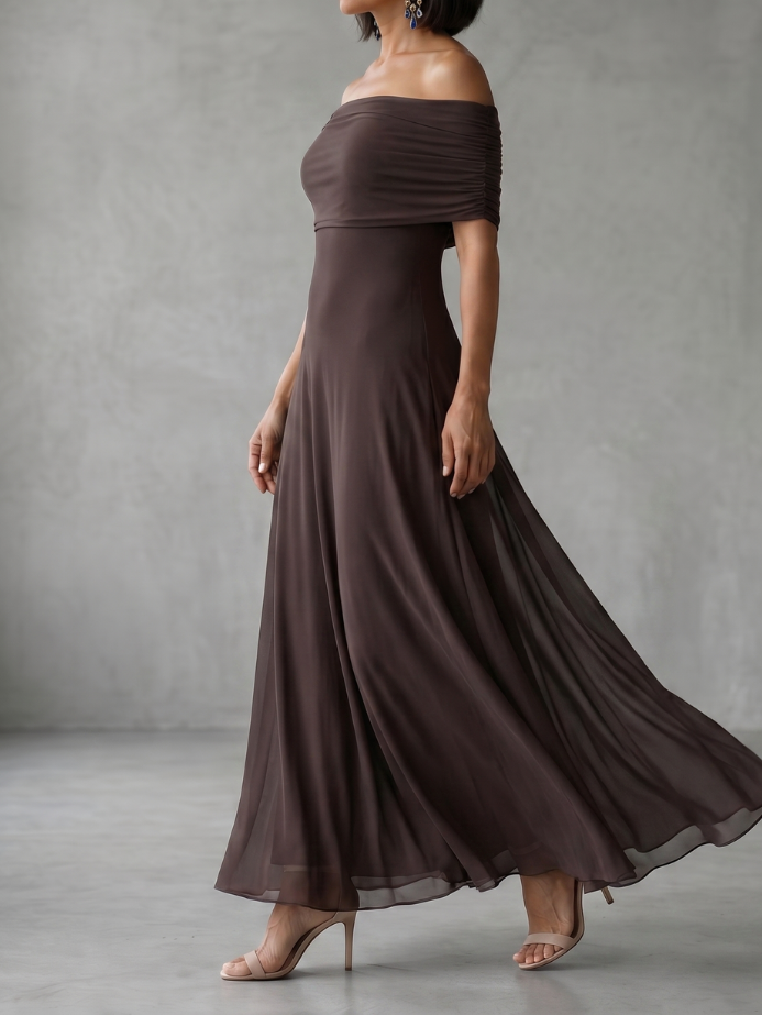 June | Off-Shoulder Draped Midi Dress