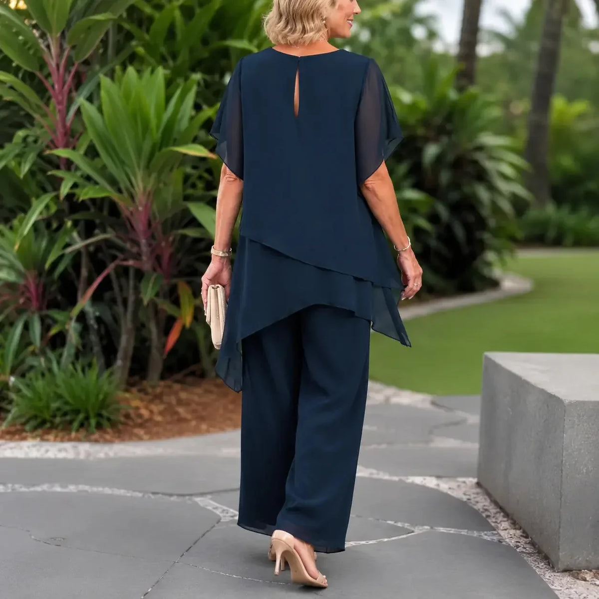 Florenza – Double-Layer Top and Wide-Leg Trousers Set